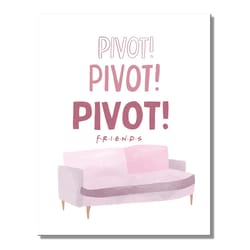 Desperate Enterprises 16 in. L Pink Tin Pivot-Friends Wall Decor Sign