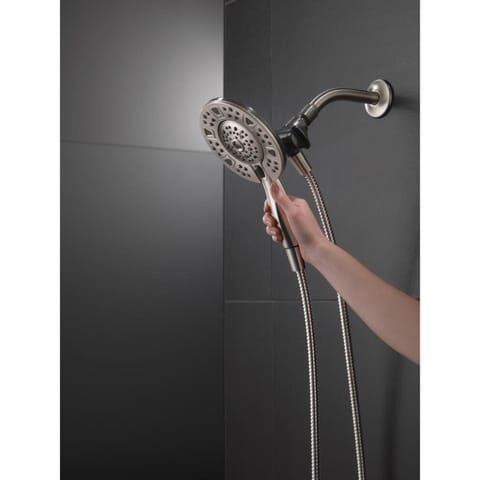 Delta Brushed Nickel Stainless Steel 4 settings Showerhead Combo