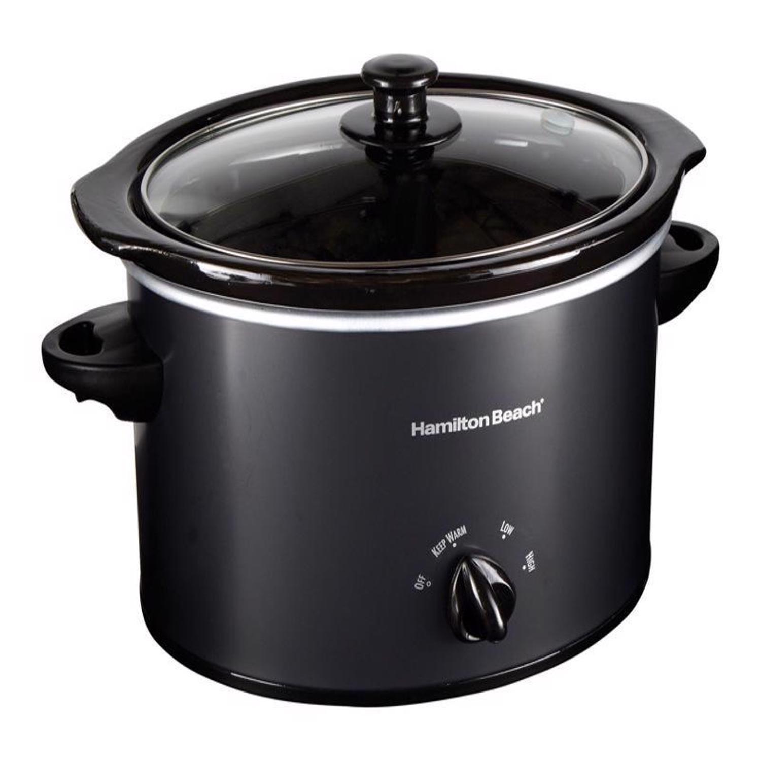 3 Quart Slow Cooker, Matte Black - Thumbnail 4
