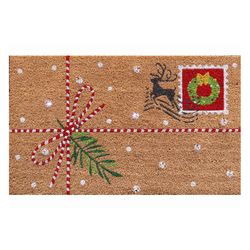 Test Rite 18 in. W X 30 in. L Multi-Color Christmas Coir Door Mat
