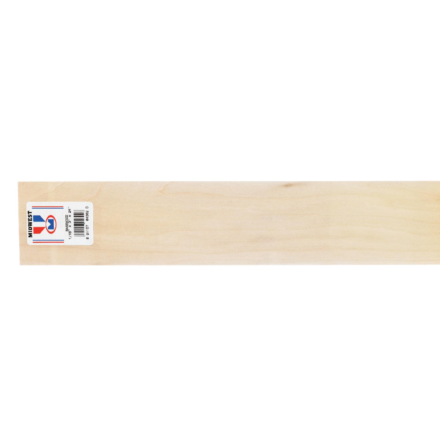 Midwest Products Co. Strisce Di Legno Per Modellismo – 3/16 X 3/16 X 24 Pollici (0,1875″), Legno Naturale Per Hobby, Craft E Miniature