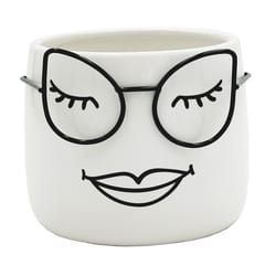 Classic Gardens HC Companies 5.7 in. H X 6.5 in. W X 6.5 in. D X 6.5 in. D Ceramic Ms. Professor Pla