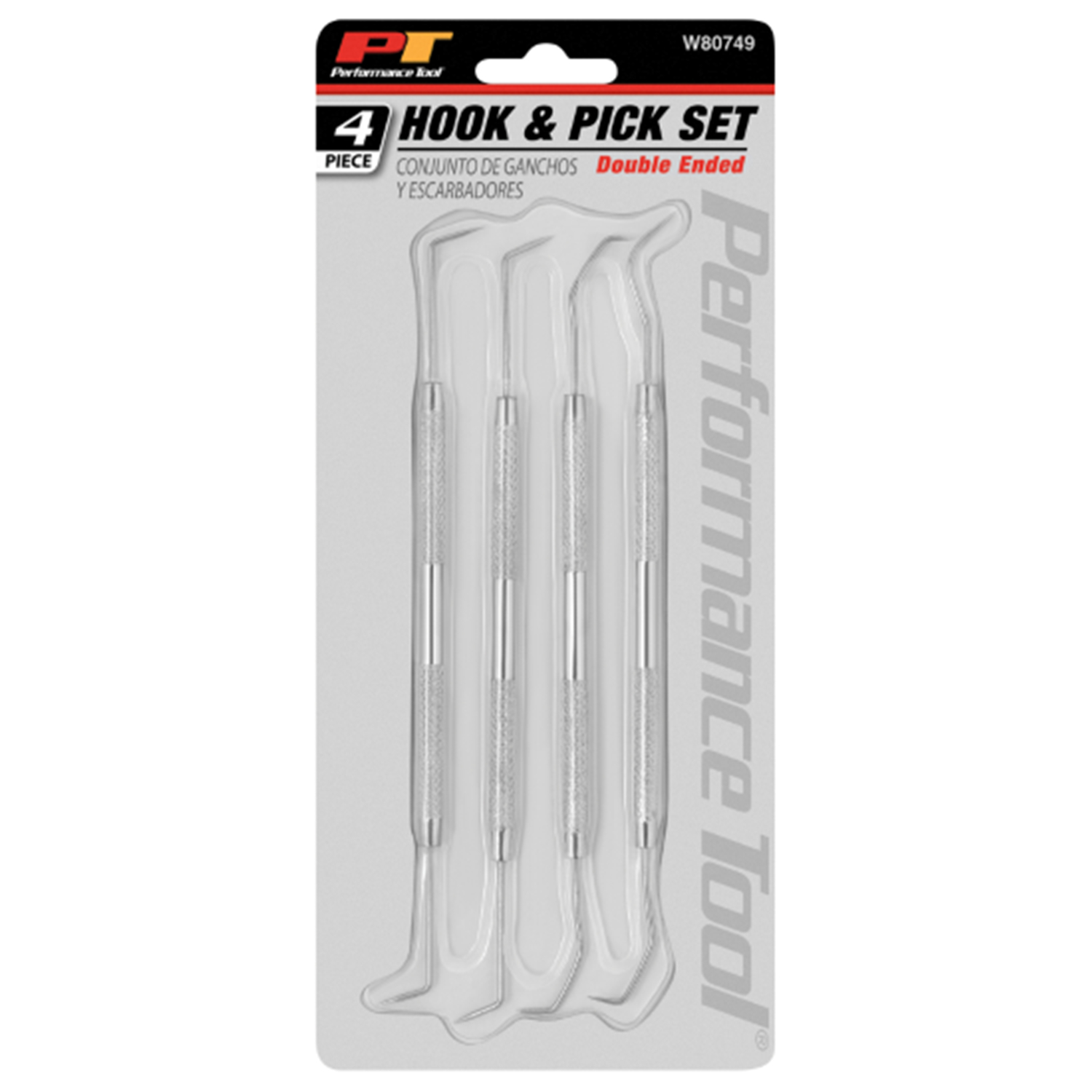 Performance Tool Double-Ended Hook and Pick Set 4 pc Mfr# W80749