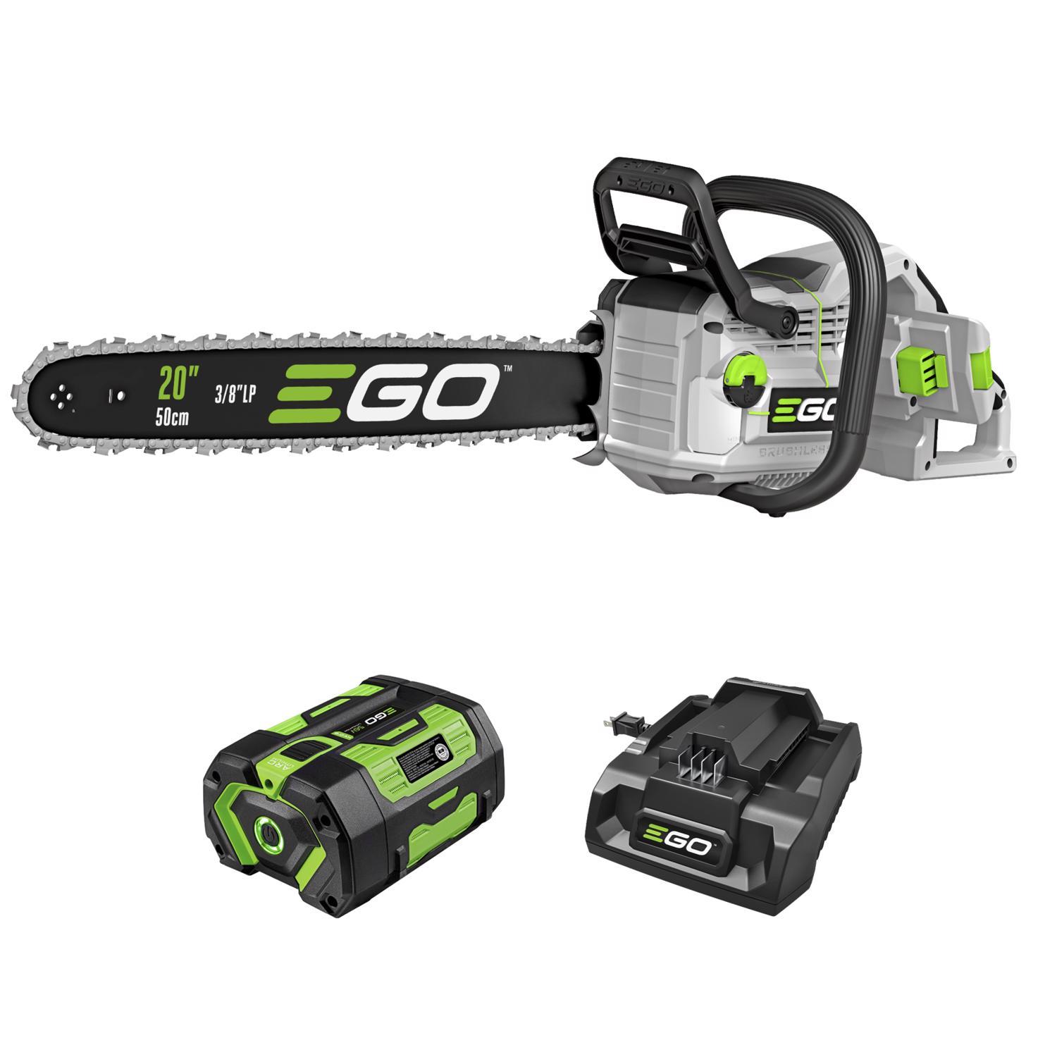 Ace Hardware EGO POWER+ CS2005 20 in. 56 V Battery Chainsaw Kit (Battery & Charger) 3/8 in. W/ 6.0AH BATTERY