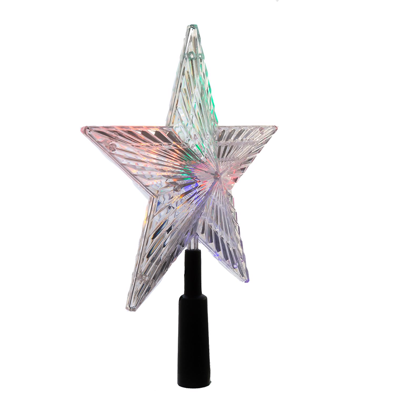 Kurt Adler 8.5" Color-Changing Star Led Christmas Tree Topper, One Size, Multiple Colors