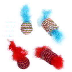 Pet Park Blvd For Cat Assorted Woven Paracord Sisal Roller Cat Toy 2 pk
