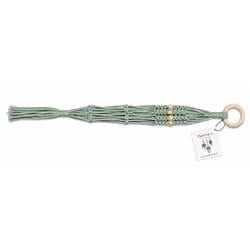 Meesh Drops Sage Macrame 23 in. H Textured Short w/Wood Beads Plant Hanger 1 pk