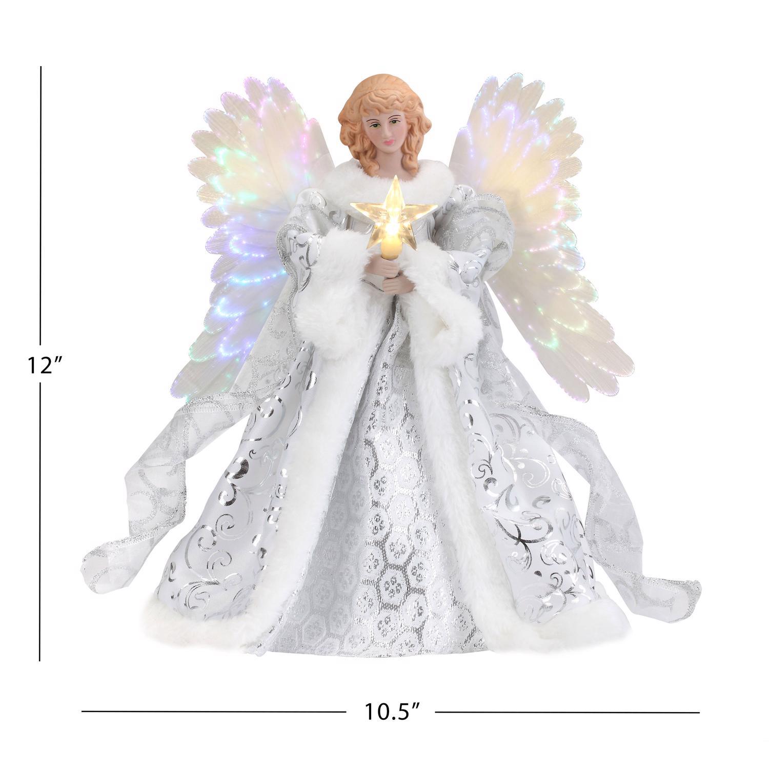 12 in. Fiber-Optic Animated Tree Topper - Angel - Thumbnail 4
