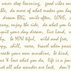 RoomMates 16.5 ft. L Dream Big Script Gold Vinyl Peel and Stick Wallpaper