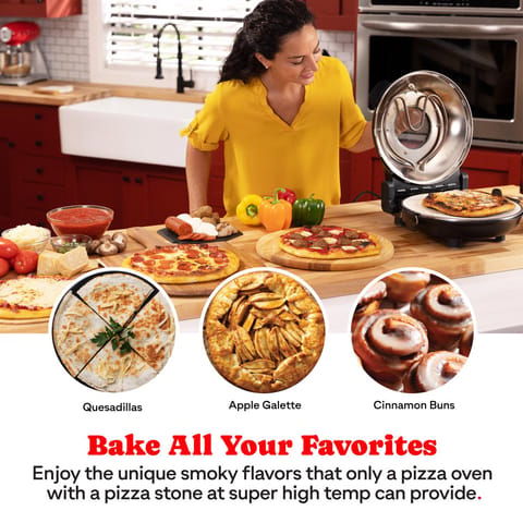 Granitestone Piezano Matte Black Electric Pizza Oven Mfr# 1424