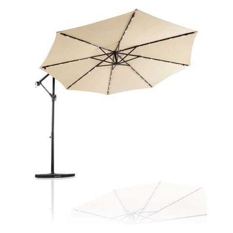 fleming supply 10-ft offset patio umbrella Outsunny 10' Cantilever Hanging Tilt Cross Base Red Securing your umbrella is easy with weighted base sets that keep your umbrella upright Fleming Supply 10-ft Aluminum Brown