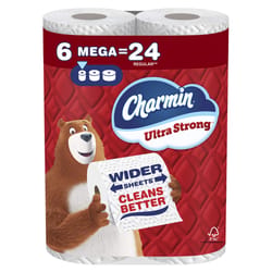 Charmin Ultra Strong Toilet Paper 6 Rolls 286 sheet 186 ft.