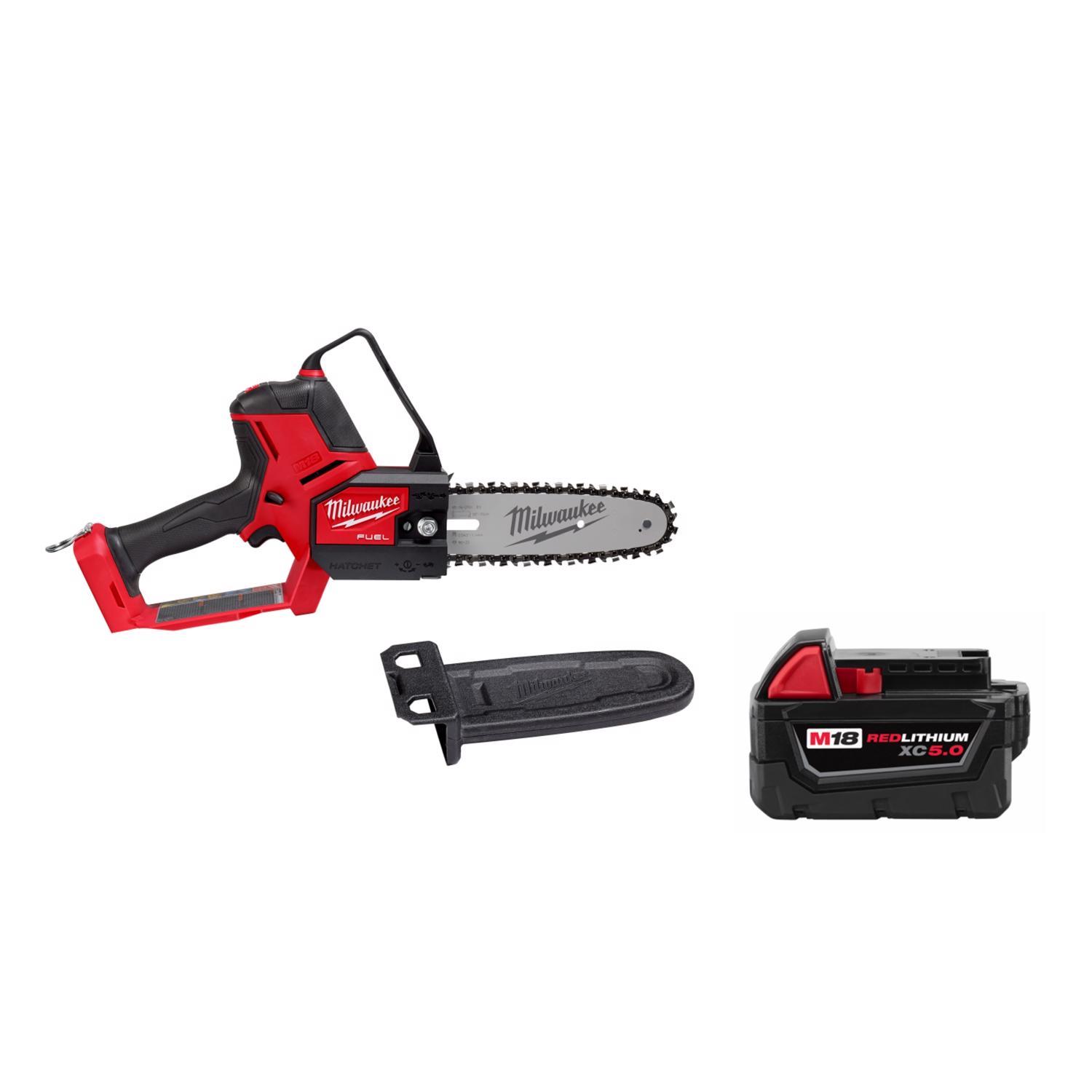 M18 FUEL Hatchet Chainsaw w 5.0Ah Battery Pack