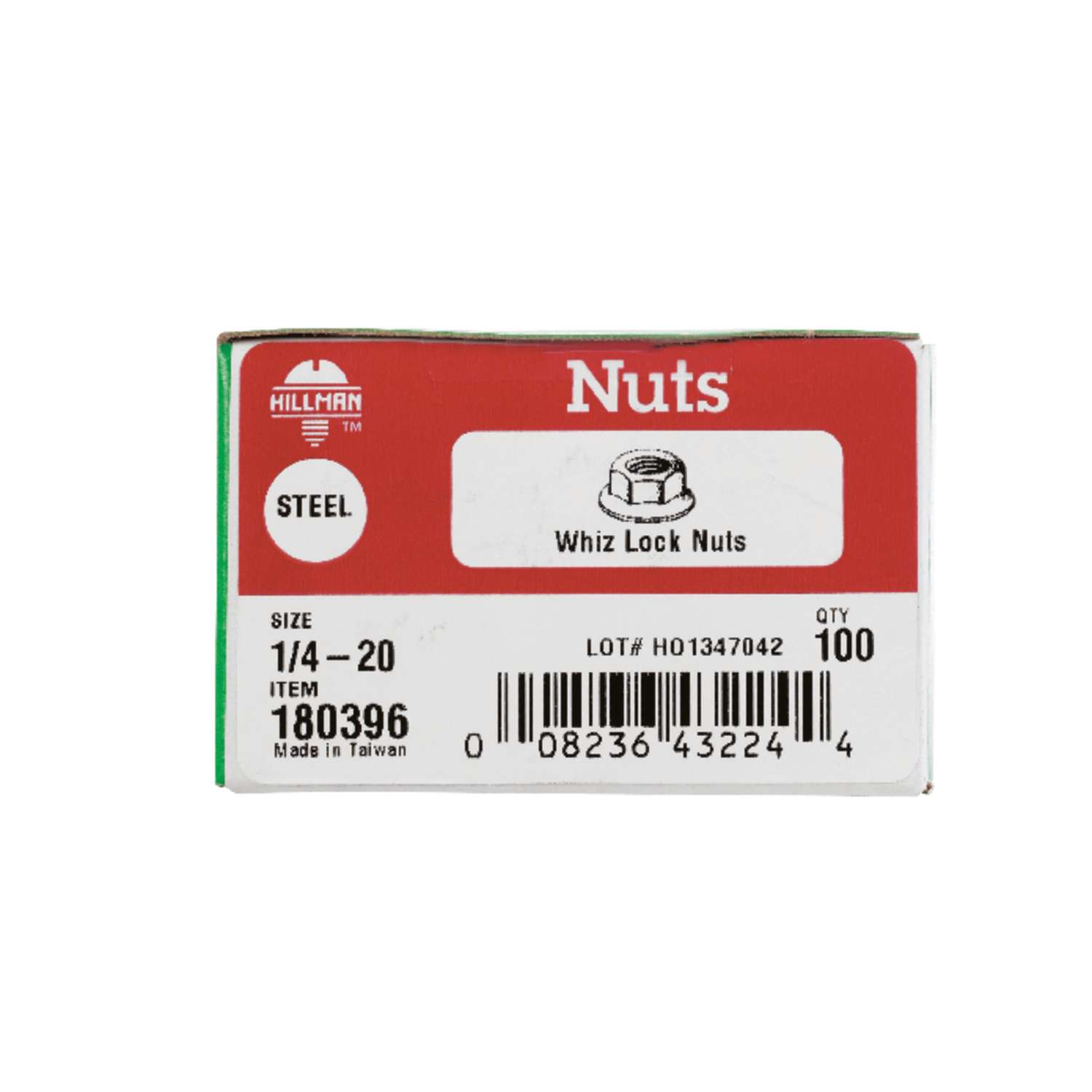 HILLMAN 1/4 in. Zinc-Plated Steel USS Whiz Lock Nut 1 pk Mfr