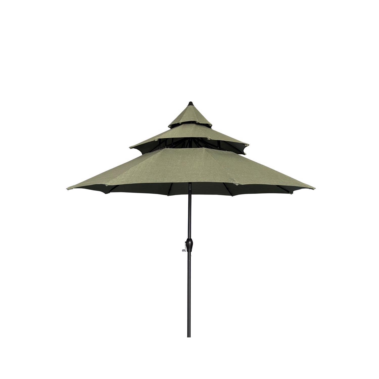 11-ft greige solar powered crank cantilever patio umbrella with base 9/10/11/12ft Solar LED Square Cantilever Patio Umbrella