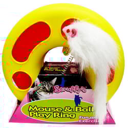 Scruffys For Cat Multicolored Rubber Mouse Ball Play Ring Cat Toy Large