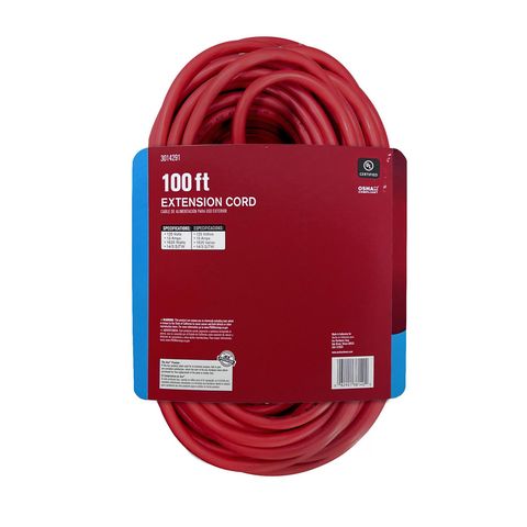 Ace Indoor or Outdoor 100 ft. L Red Extension Cord 14/3 SJTW Mfr