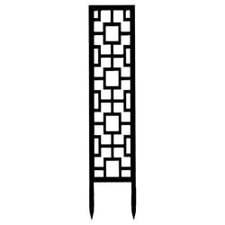Mossify Mega Tropical Squares 47.25 in. H X 10.25 in. W X 0.5 in. D Black Wood Planter Trellis