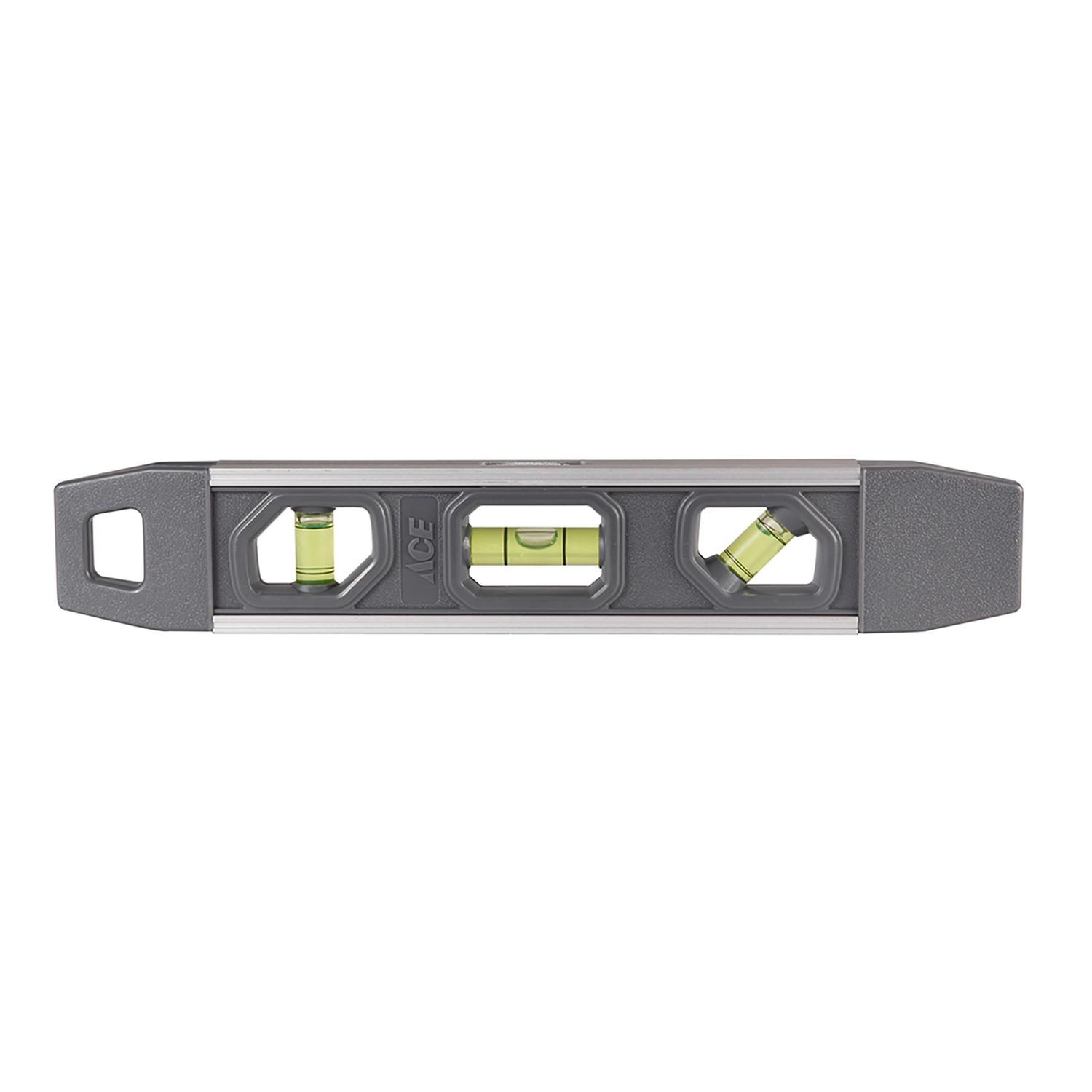 Ace 9 in. Aluminum Magnetic Shock-Resistant Torpedo Level 3
