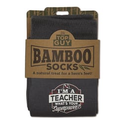 Top Guy Teacher Men's One Size Fits Most Socks Teal
