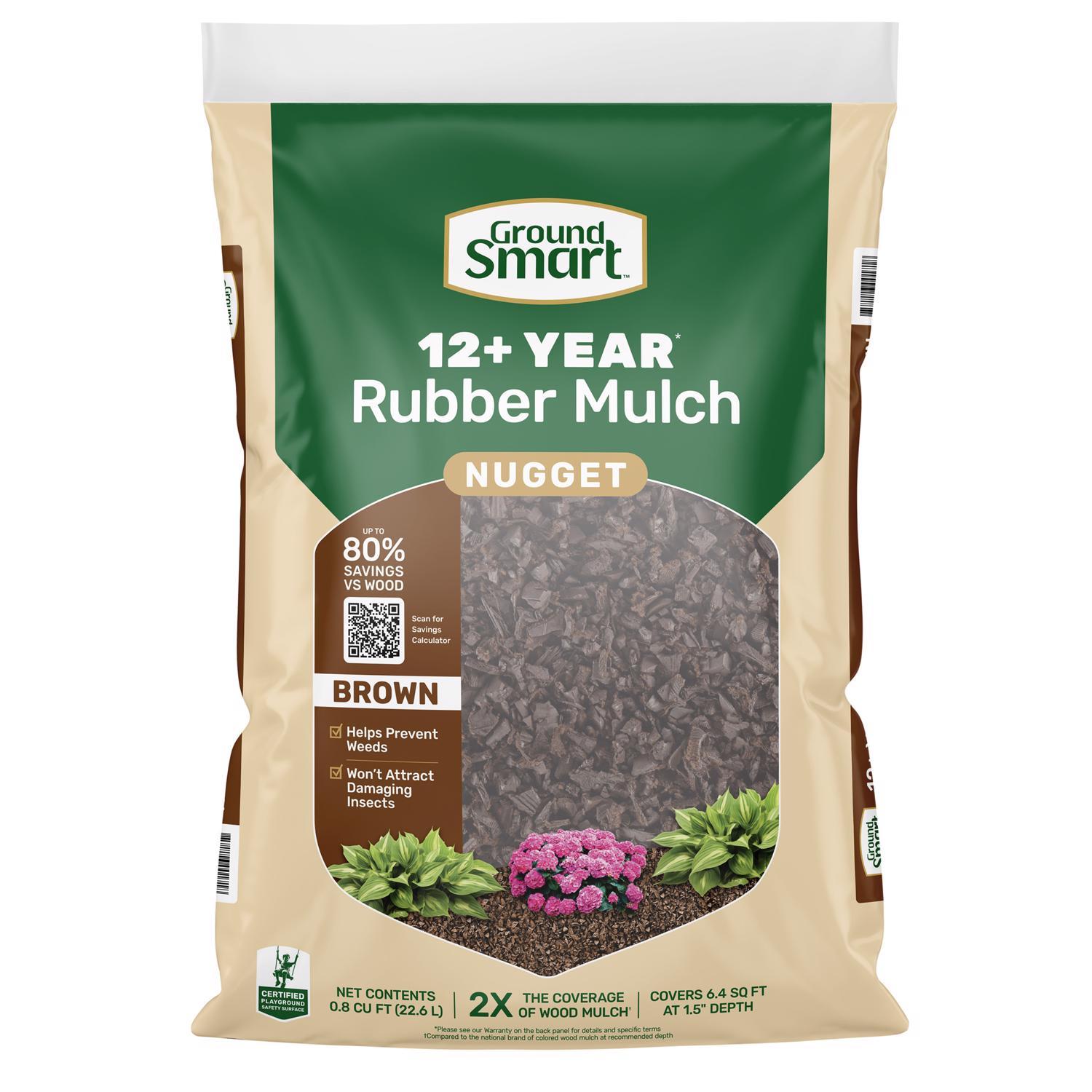 GroundSmart Brown Rubber Nuggets 0.8 cu ft