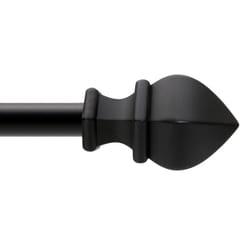 Kenney Fast Fit Matte Black Modern/Contemporary Curtain Rod 42 in. L X 120 in. L