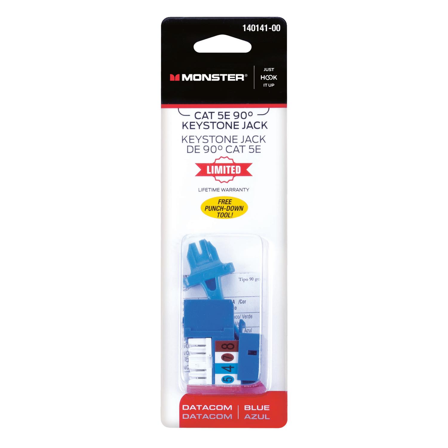 Monster Just Hook It Up Cat-5E Keystone Jack 350 MHz 1 pk Mfr