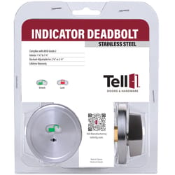 Tell Manufacturing Satin Chrome Stainless Steel Indicator Deadbolt