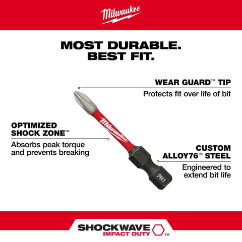 ぞえやー Milwaukee Shockwave Impact Duty Hex Assorted X 10.3 in. L Drill