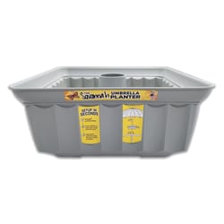 Savannah Planter 5.5 in. H X 13 in. W X 13 in. D Plastic Umbrella Planter Gray
