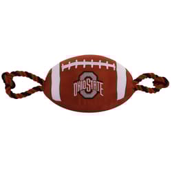Pets First NFL For Dog Red Nylon Ohio State Buckeyes Football Dog Toy 1 pk