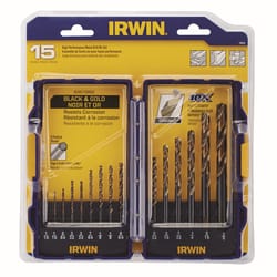 IRWIN Turbomax High Speed Steel Drill Bit Set Straight Shank 15 pc