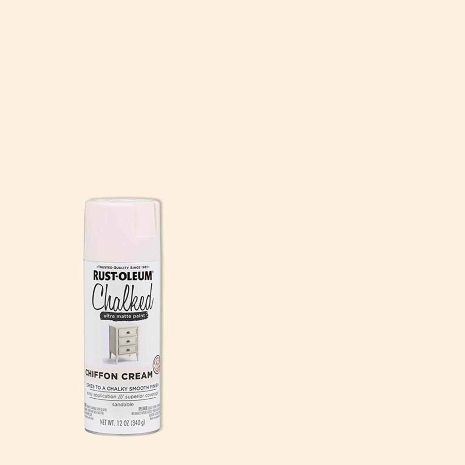 Photos - Paint / Enamel Rust-Oleum Chalked Matte Chiffon Cream Chalky Finish Paint 12 oz 302596 