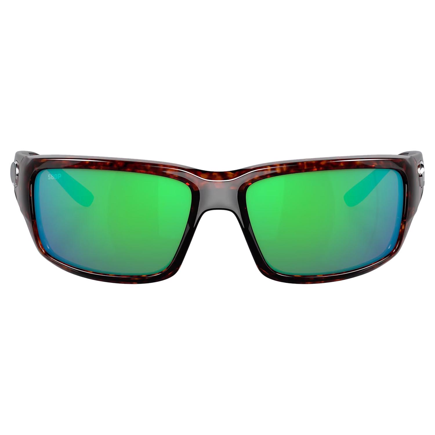 Costa Fantail Sunglasses Brown Tortoise Frame Green Lens Polarized Blue Light Blocking