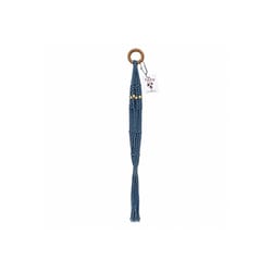 Meesh Drops Gray Macrame 23 in. H Textured Short w/Wood Beads Plant Hanger 1 pk