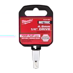 Milwaukee 4-1/2 mm X 1/4 in. drive Metric 6 Point Standard Socket 1 pc