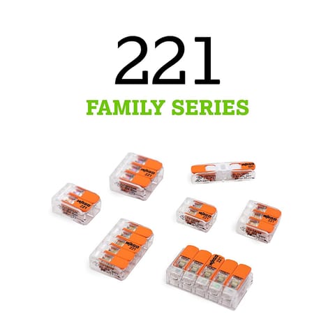 WAGO 221 Series 2 Port Lever Wire Connector 10 pk Mfr# 221-412/996