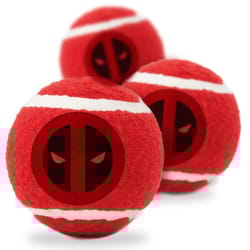 Buckle-Down Marvel Comics For Dog Multicolored Deadpool Squeaky Tennis Ball 3 pk
