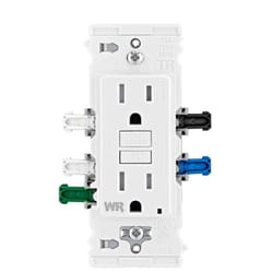 Leviton Lever Edge 15 amps 125 V White Weather Resistant GFCI Outlet 1 pk