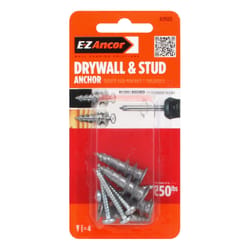 E-Z Ancor 1/4 in. D Nylon Ribbed Head Drywall Anchors 4 pk