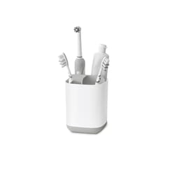 Joseph Joseph 4 Compartment Gray/White Plastic Toothbrush Holder