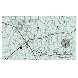 Fire & Pine 11.25 in. H Seaglass Wood Custom Map