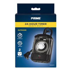 Prime Outdoor Mechanical Timer 125 V Black