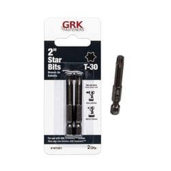 GRK Fasteners Star T30 X 2 in. L Power Bit Steel 2 pc