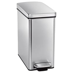 Simplehuman 10 L Silver Stainless Steel Step Trash Can
