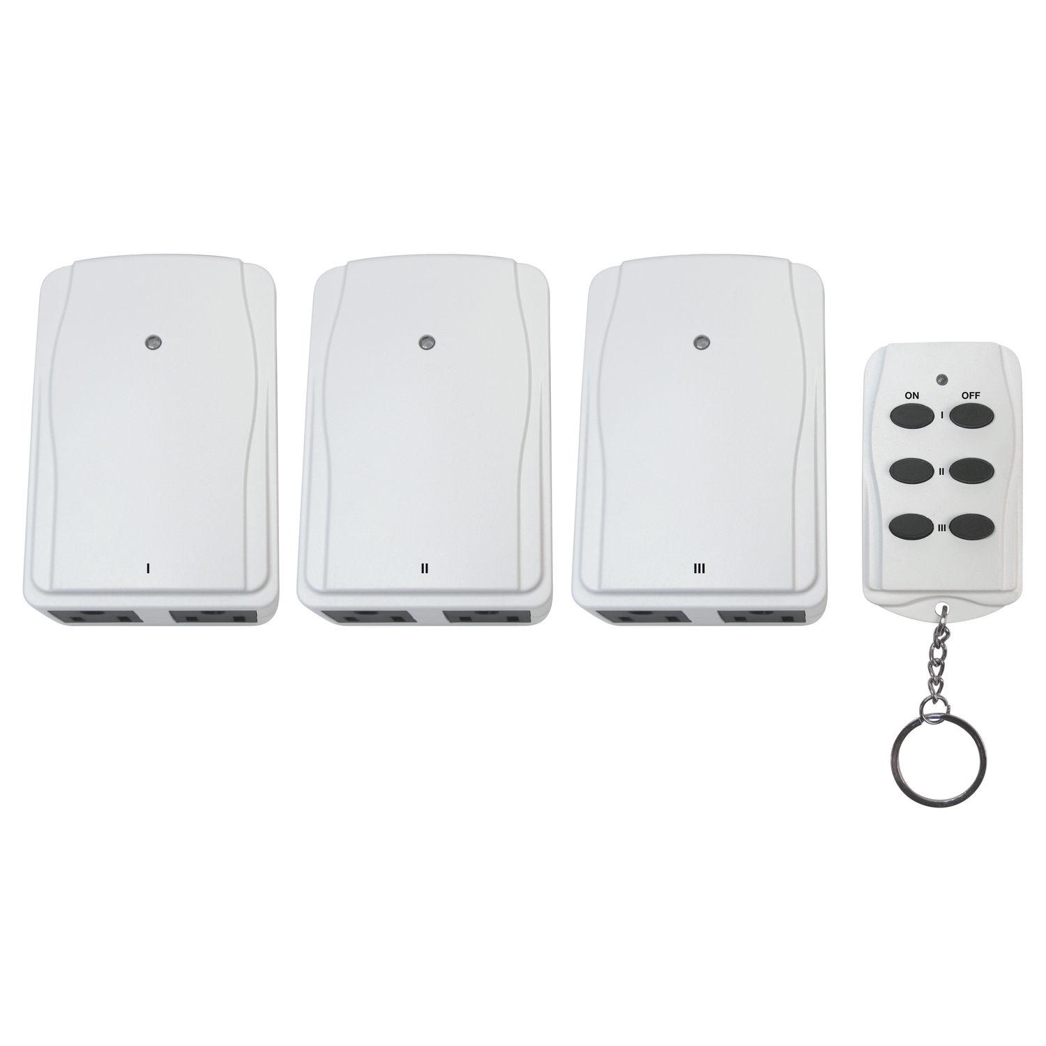 Prime Indoor Wireless Remote with Grounded Outlets 125 V White