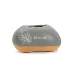 Demdaco Ceramic Blessed Planter Gray