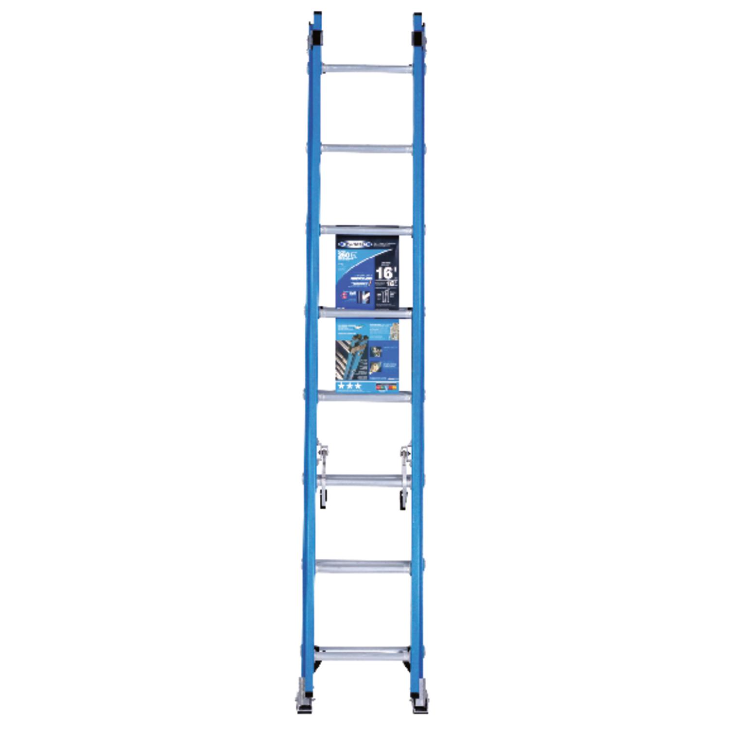 Werner 16 ft. H Fiberglass Extension Ladder Type I 250 lb