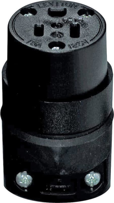 Photos - Socket Leviton Commercial Rubber Ground/Straight Blade Connector 5-15R 18-12 AWG 2 Pole 3 Wire 515CR-000 