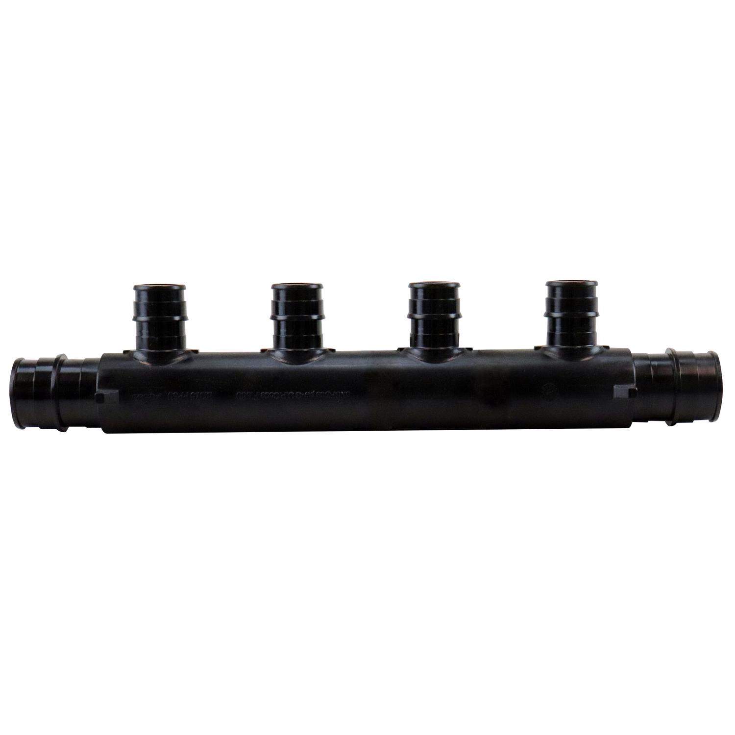 Apollo Valves ExpansionPEX Series Open End Manifold,7-3/4in OAL,2-Inlet,3/4in Inlet,4-Outlet,Brass